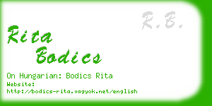 rita bodics business card